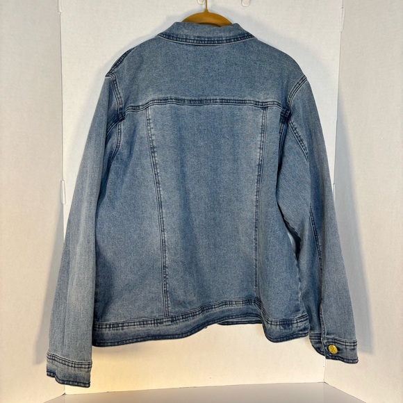 DIANE GILMAN Dg2 Painted On Floral Denim Jacket with Pink Hearts&Flowers L - Picture 5 of 5